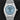 direct close-up studio front portrait of the 37mm Audemars Piguet Royal Oak 15550ST featuring an ice blue Grande Tapisserie dial