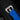 Close-up detail of the heavy-duty brushed stainless steel trapezoidal tang buckle on the electric blue Panerai Caoutchouc rubber strap