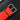 Rear view of the integrated red rubber watch strap secured by a matching sandblasted modern titanium ardillon pin tang buckle clasp