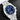 Angled front view of the 41mm stainless steel Vacheron Constantin Overseas Dual Time 7900V/110A-B334 displaying the blue lacquered dial
